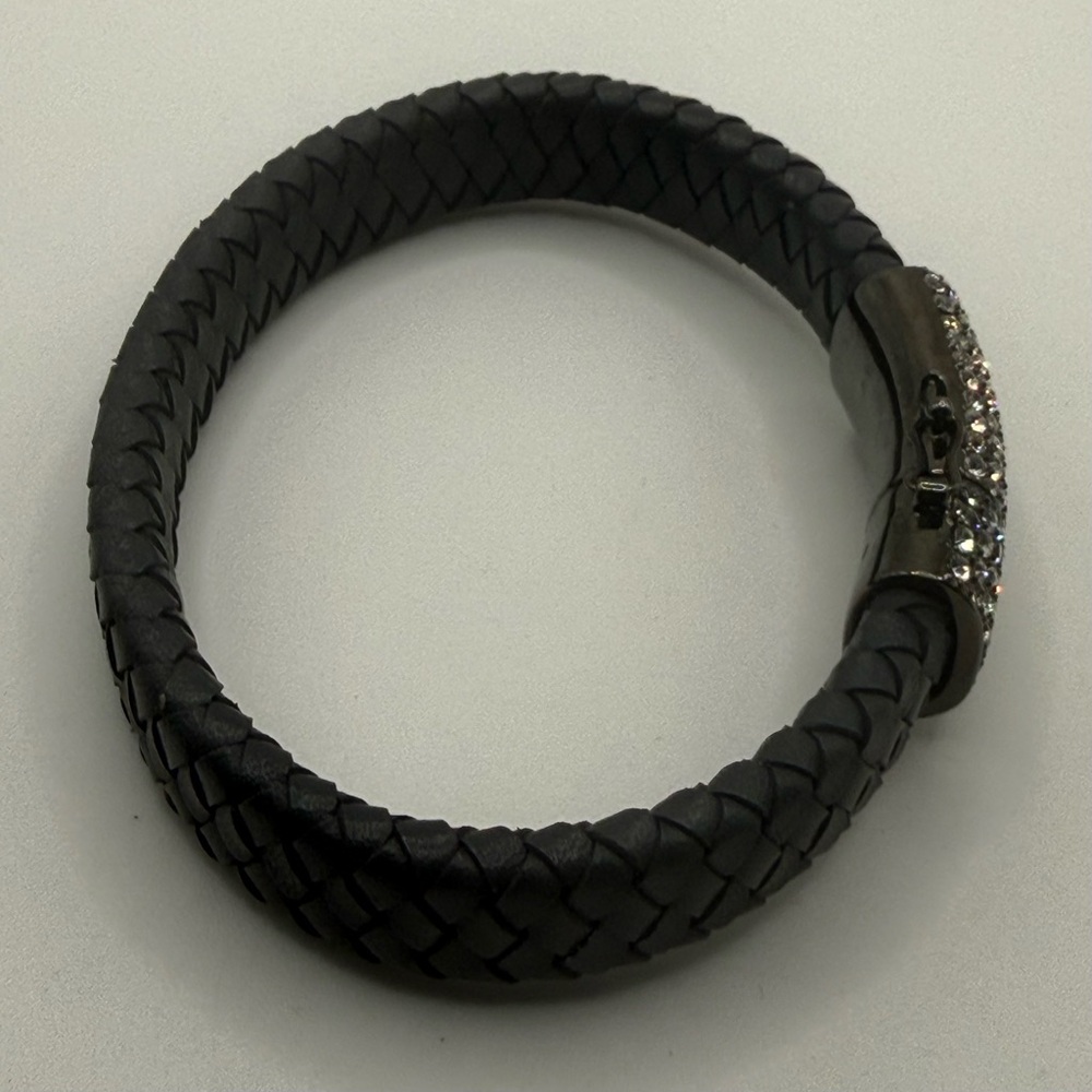Brighton leather rhinestone Bracelet magnetic clasp 7” - Picture 5 of 9